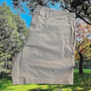 Mack Weldon Mens Casual Khaki Shorts Size 40W 7" Inseam Cotton Blend Performance